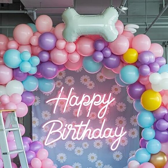 New In Packaging Dog-Themed Pastel Balloon Garland Kit With 102 Balloons - Picture 4 of 7